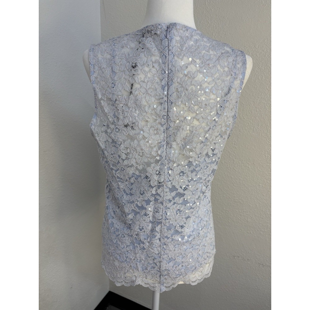NWT Generation Love Henrietta Sequin Lace Top Opal Blue Bridal Size S $235